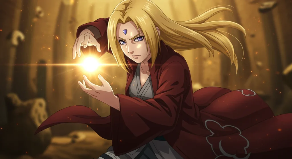 أقوى 10 نساء في الأنمي يخفين قوتهن الحقيقية – دليل أنمي ويتشر AnimeWitcher 2025 4 تسونادي سينجو (ناروتو)