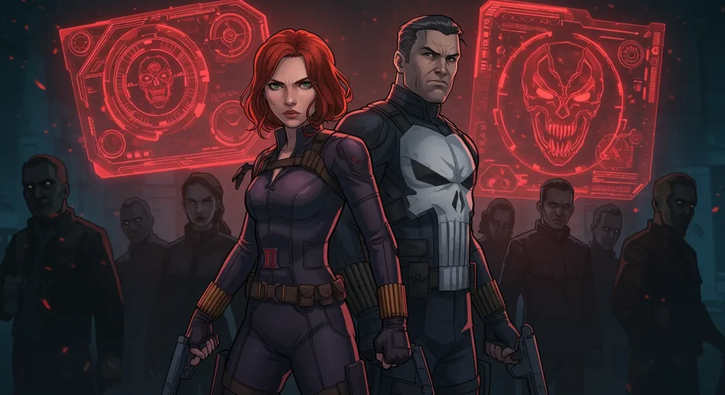 أفضل 5 أفلام أنمي من مارفل ودي سي 4 3. Avengers Confidential: Black Widow & Punisher (2014)