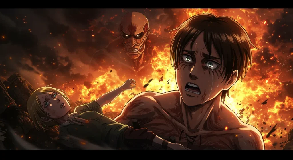 10 حلقات أولى مثالية من الأنمي صمدت أمام اختبار الزمن 4 3) Attack on Titan – “To You, in 2000 Years: The Fall of Shiganshina, Part 1”