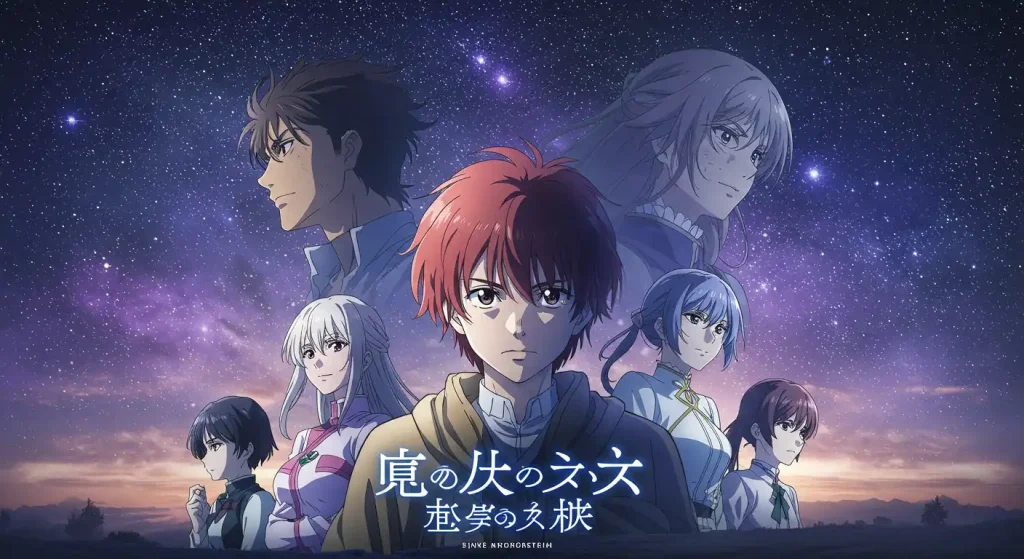 أفضل أنمي للمبتدئين: دليل شامل لعشاق الأنمي الجدد 7 ملصق فيلم أنمي بخلفية ليلية سينمائية مناسبة للمبتدئين.