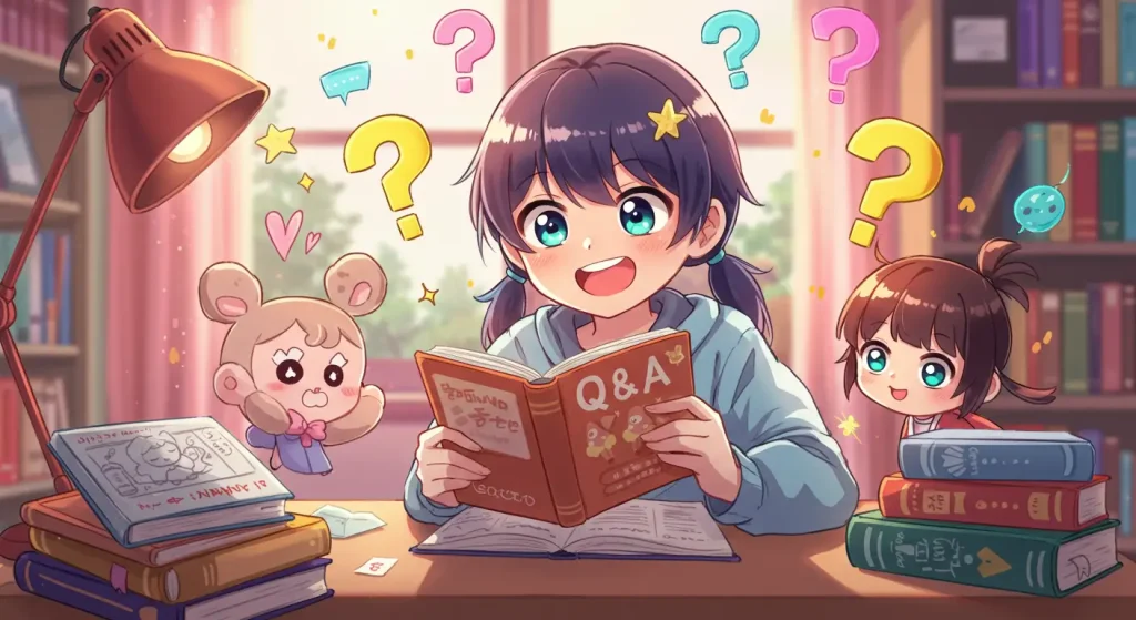 أفضل أنمي للمبتدئين: دليل شامل لعشاق الأنمي الجدد 10 رسم توضيحي لأسئلة وأجوبة حول الأنمي للمبتدئين.