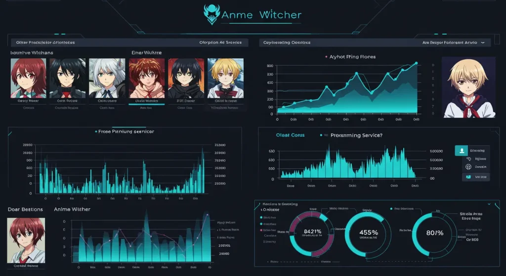 أفضل مواقع لمشاهدة الأنمي في 2025(مجانية ومدفوعة) – دليل Anime Witchers الشامل 6 "لوحة تحكم حديثة من موقع Anime Witchers تعرض مقارنة بين مواقع الأنمي المجانية والمدفوعة"