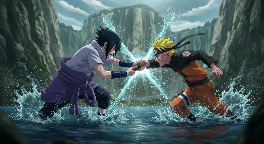 معركة ناروتو ضد ساسكي في وادي النهاية – مواجهة أسطورية في الأنمي