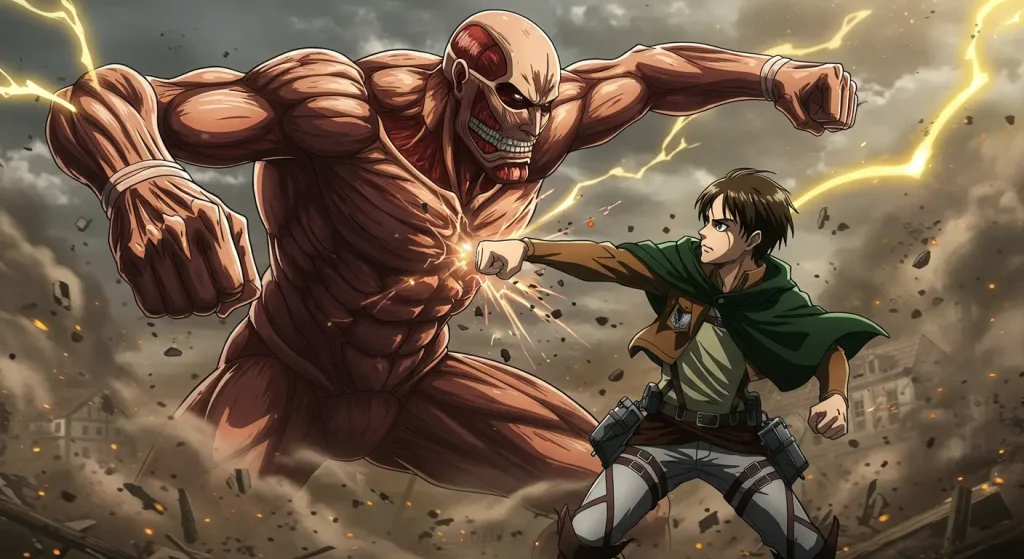 إيرين ضد المدرع – المواجهة المصيرية في أنمي هجوم العمالقة