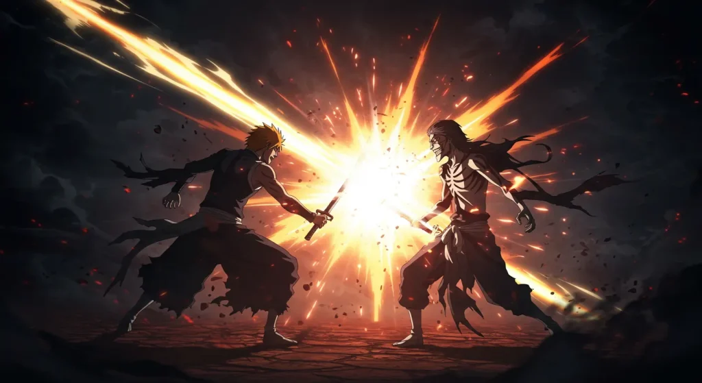 إيتشغو ضد آيزن – التقنية النهائية في معركة بليتش الأسطورية