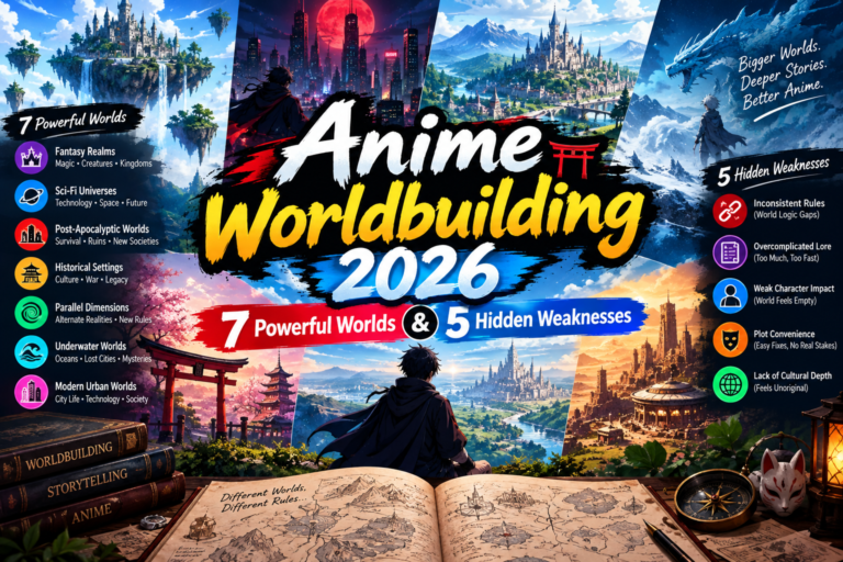 بناء عوالم الأنمي 2026: 7 عوالم Powerful و5 نقاط ضعف خفية 2 Anime Worldbuilding 2026: 7 Powerful Worlds & 5 Hidden Weaknesses